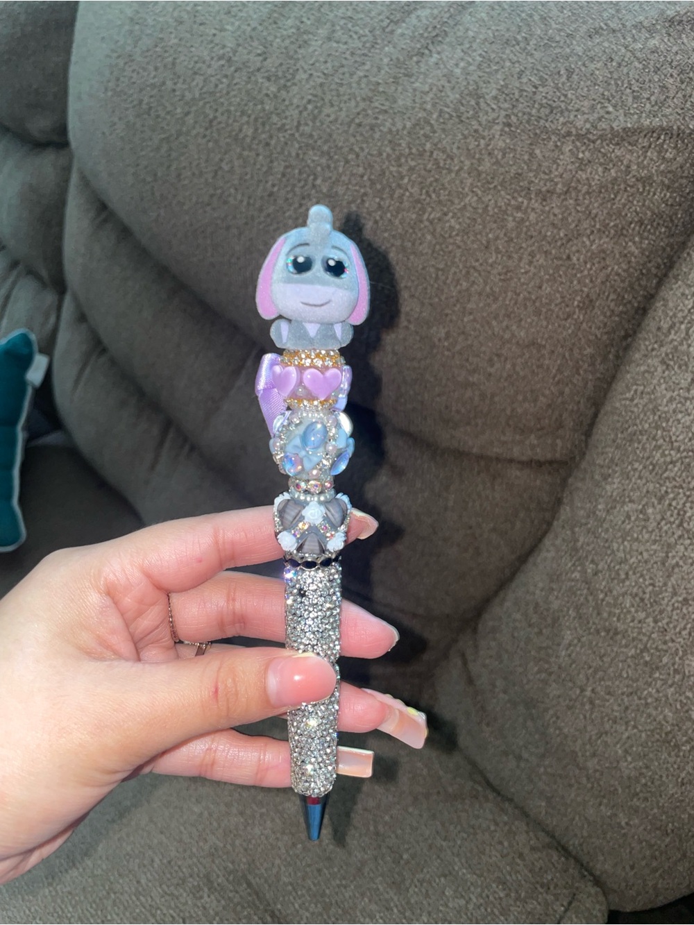 Eeyore pen with rhinestones #kawaii #glam